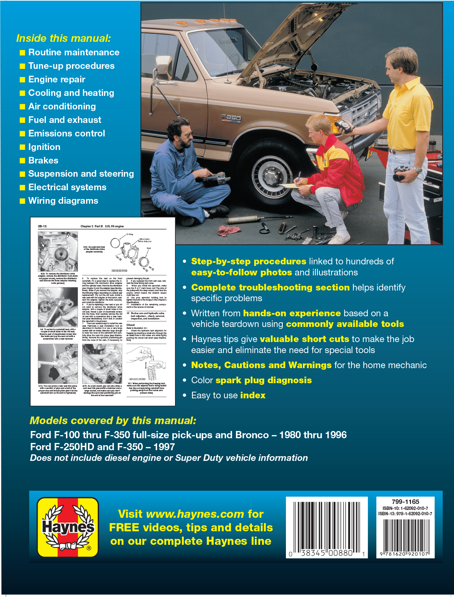 Ford Pick-Ups F-100-F-350 & Bronco (80-96) & F-250HD & F-350 (97) Haynes Repair Manual