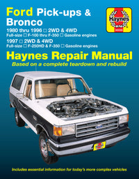 Ford Pick-Ups F-100-F-350 & Bronco (80-96) & F-250HD & F-350 (97) Haynes Repair Manual