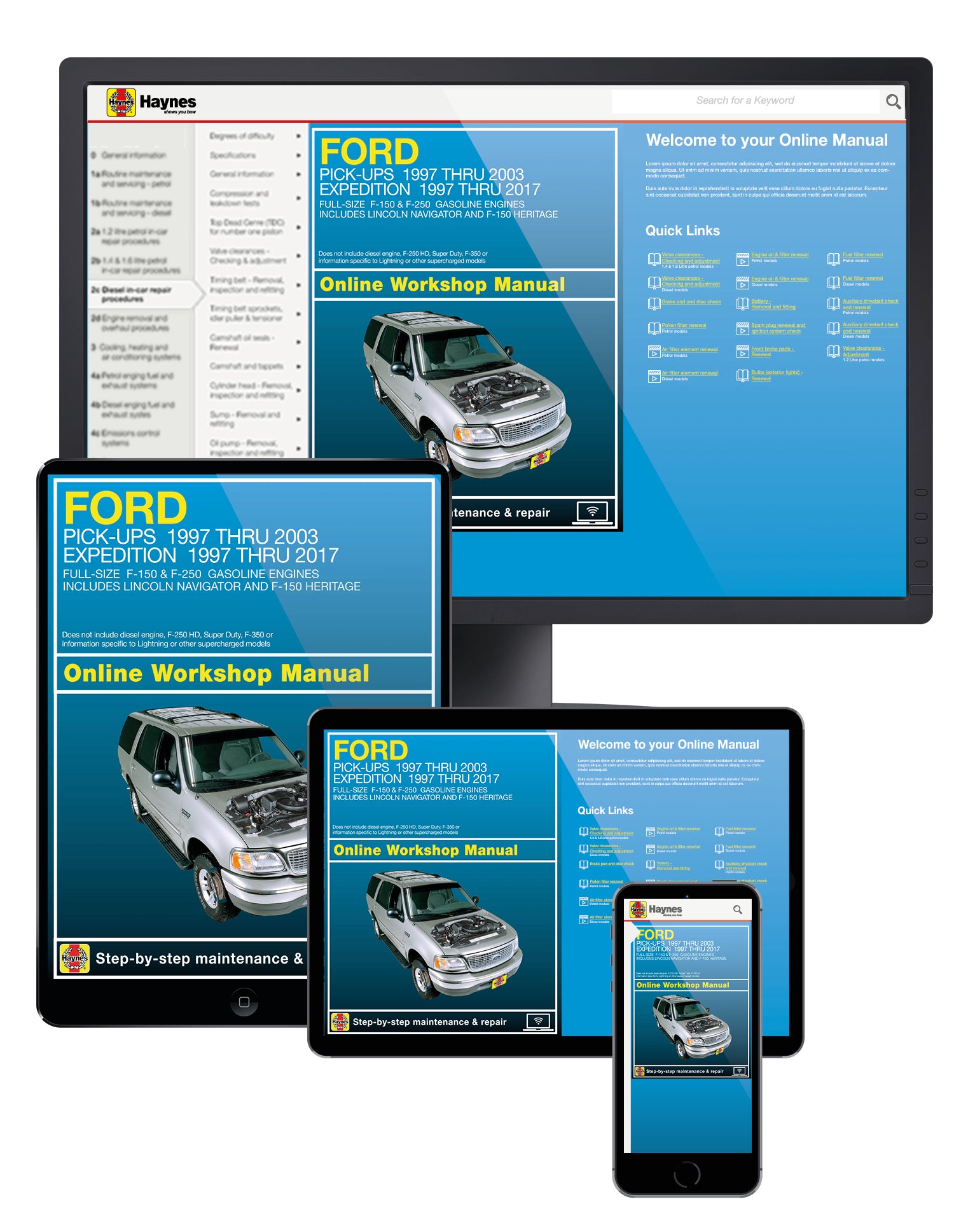 Ford Pick-Ups, Expedition & Lincoln Navigator Covering 2WD & 4WD Gas F-150 (97-03), F-150 Heritage (04), F-250 (97-99), Expedition (97-17), & Lincoln Navigator (98-17) Haynes Repair Manual