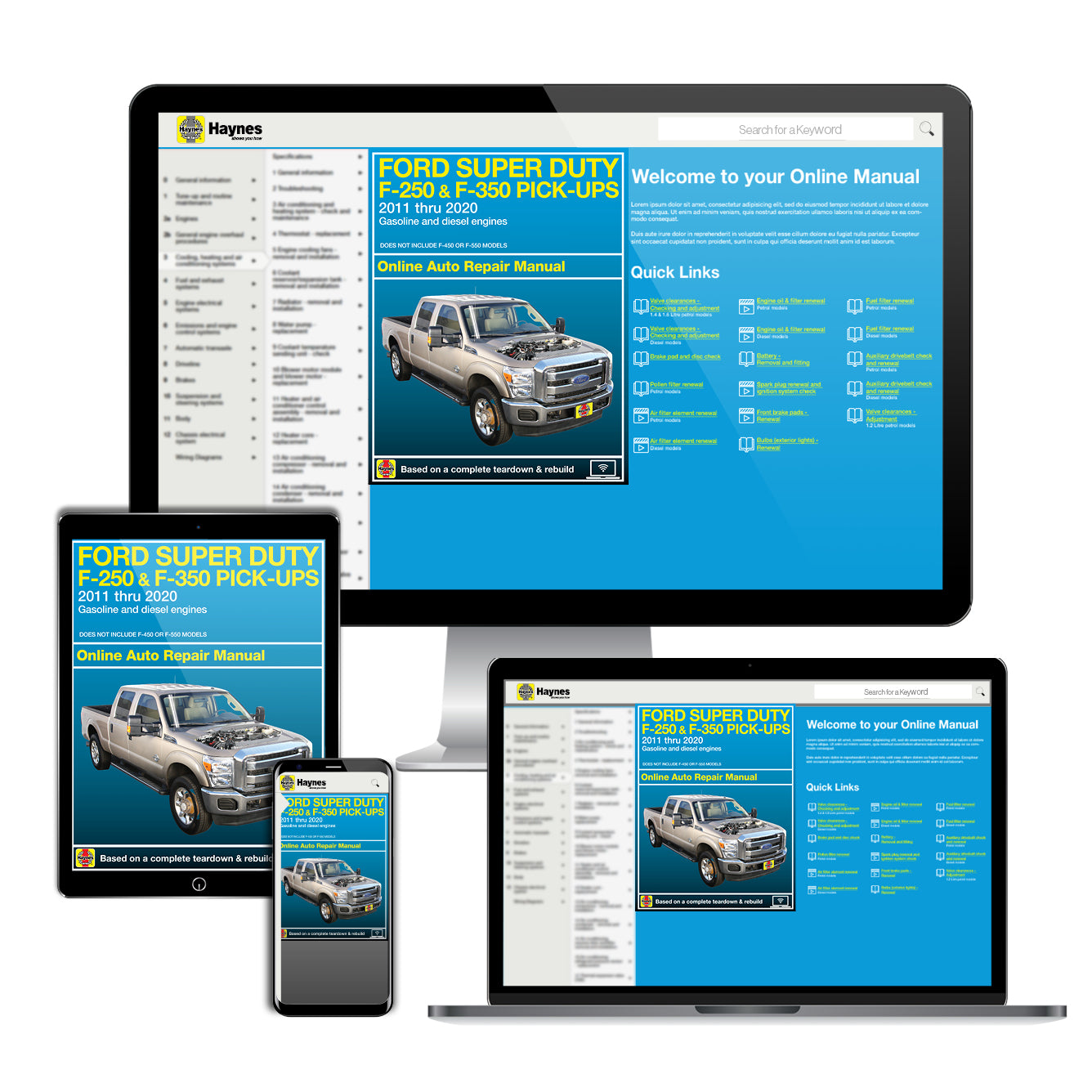 Ford Super Duty F-250 & F-350 2WD & 4WD Gas & Diesel Engine Pick-ups (11-20) Haynes Repair Manual