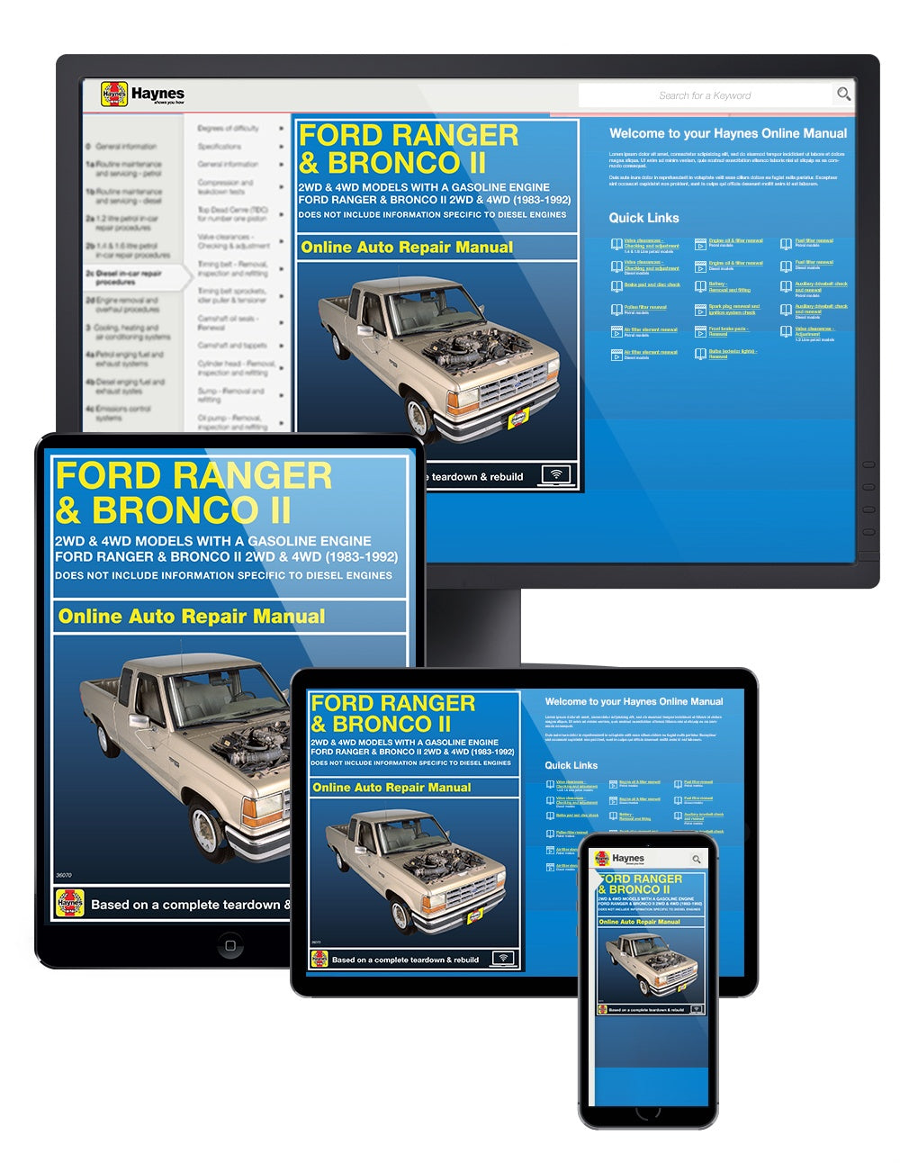Ford Ranger & Bronco II 2WD & 4WD Gas Models (83-92) Haynes Repair Manual