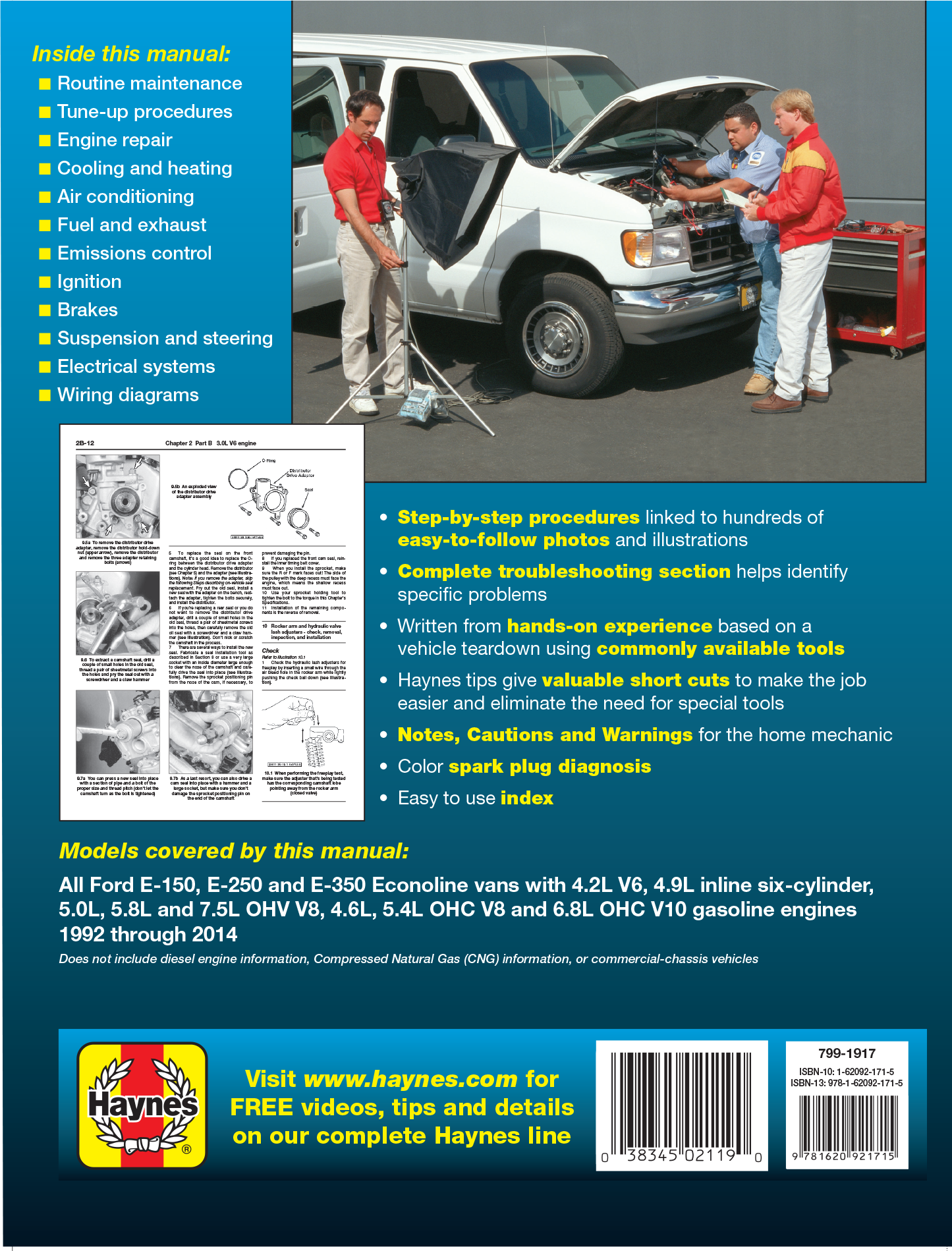 Ford Full-Size E-150-E-350 Petrol Vans (92-14) Haynes Repair Manual