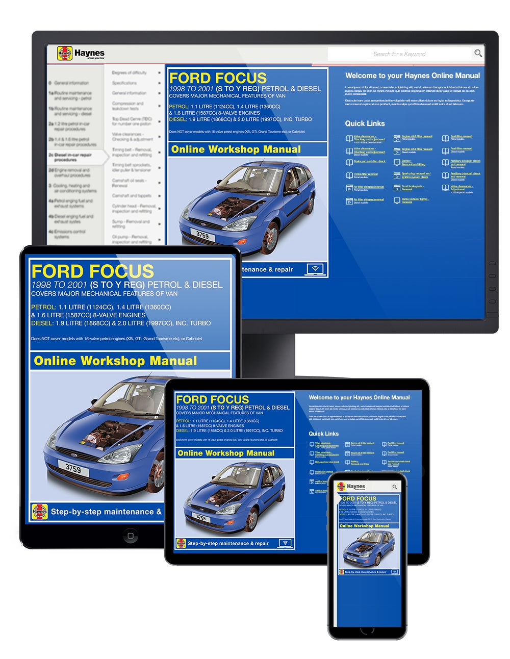 Ford Focus Petrol & Diesel (98 - 01) Haynes Repair Manual