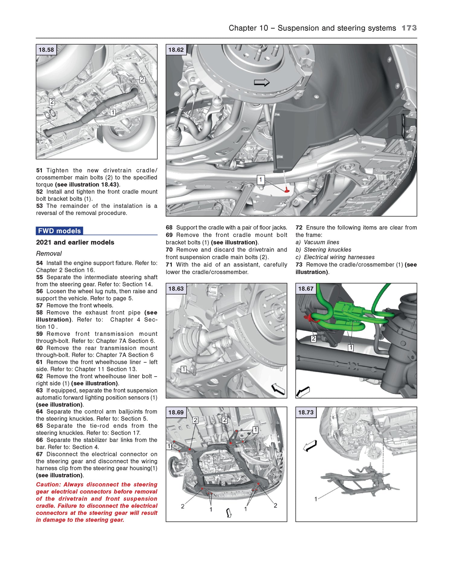 Technical diagram of a vehicle suspension and steering system with various components labeled in the Haynes Repair Manual for Chevrolet Traverse 2018 to 2024