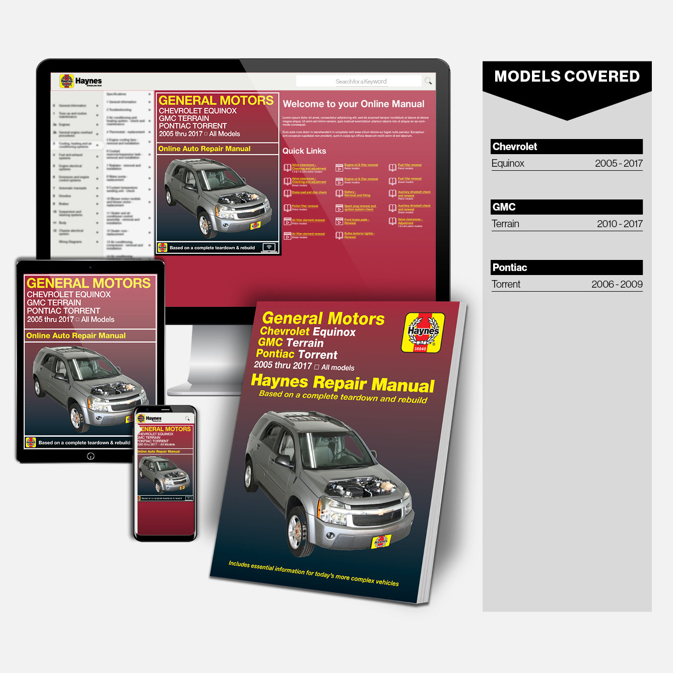 Chevrolet Equinox (05-17), GMC Terrain (10-17) & Pontiac Torrent