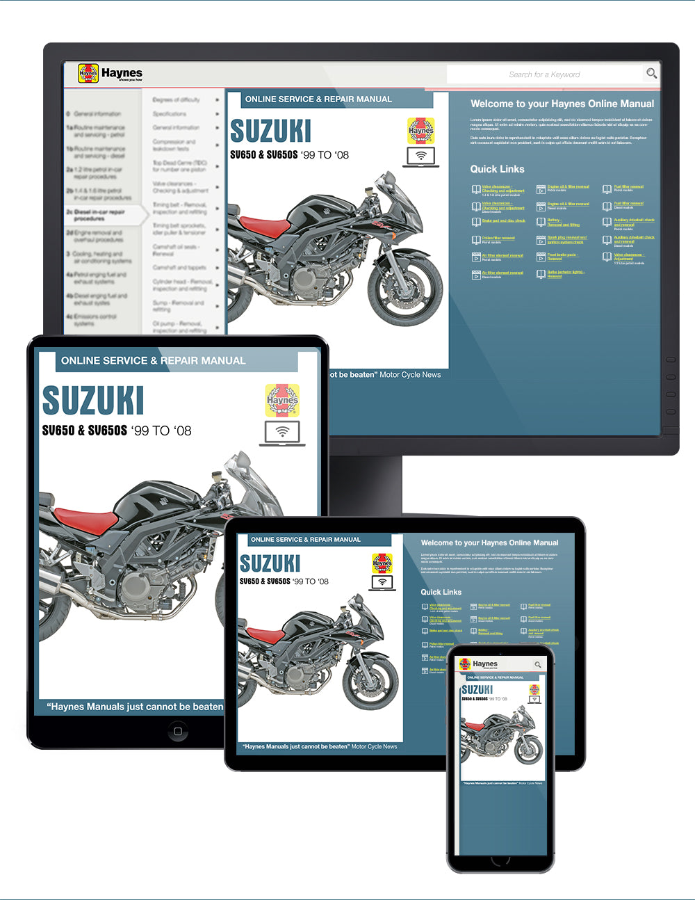 Suzuki SV650, SV650S, SV650SA & SV650A (99-08) Haynes Repair Manual