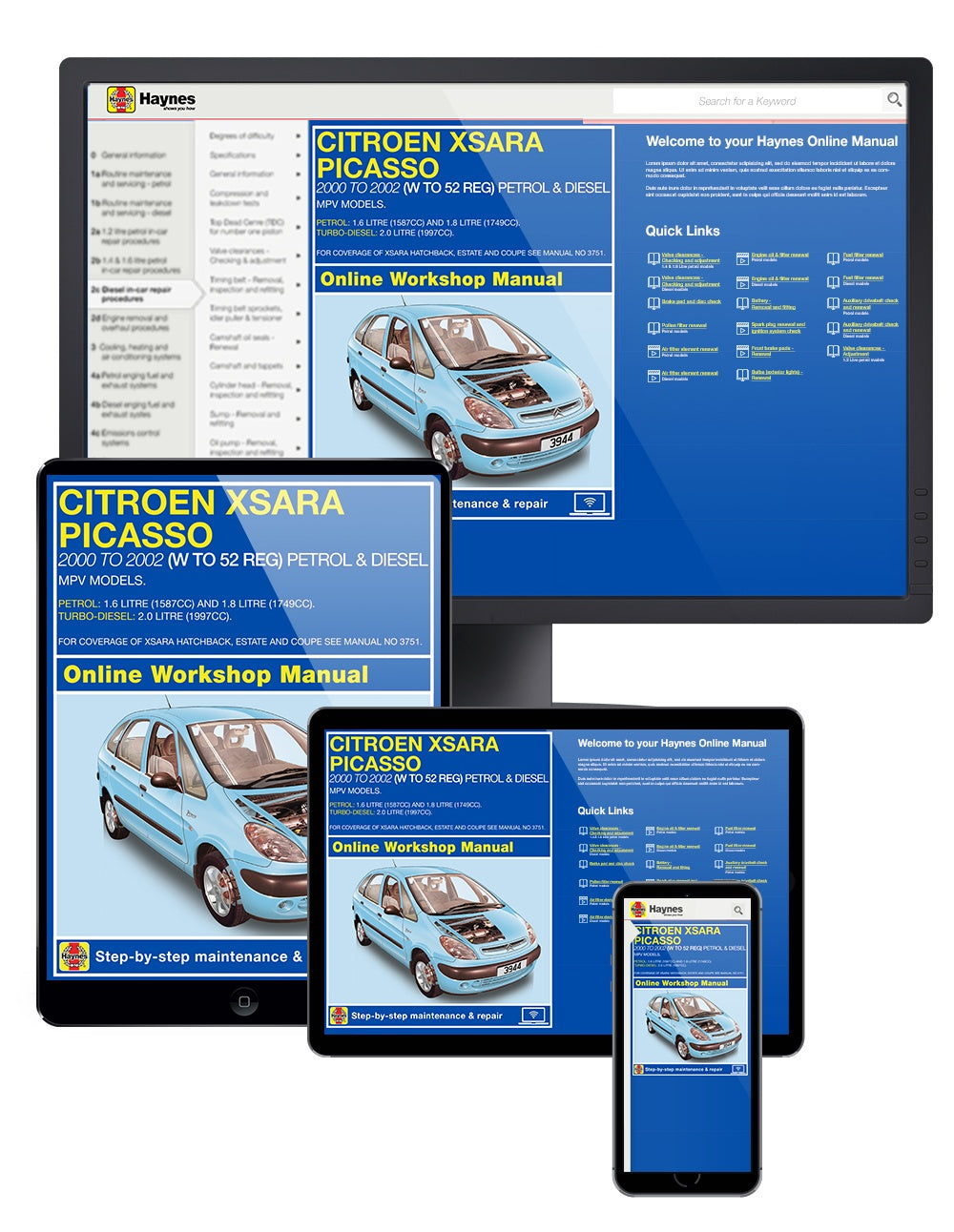 Citroen Xsara Picasso Petrol & Diesel (00 - 02) Haynes Repair Manual