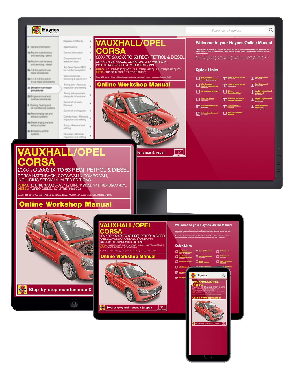 Vauxhall/Opel Corsa Petrol & Diesel (2000-2003) Haynes Online Manual