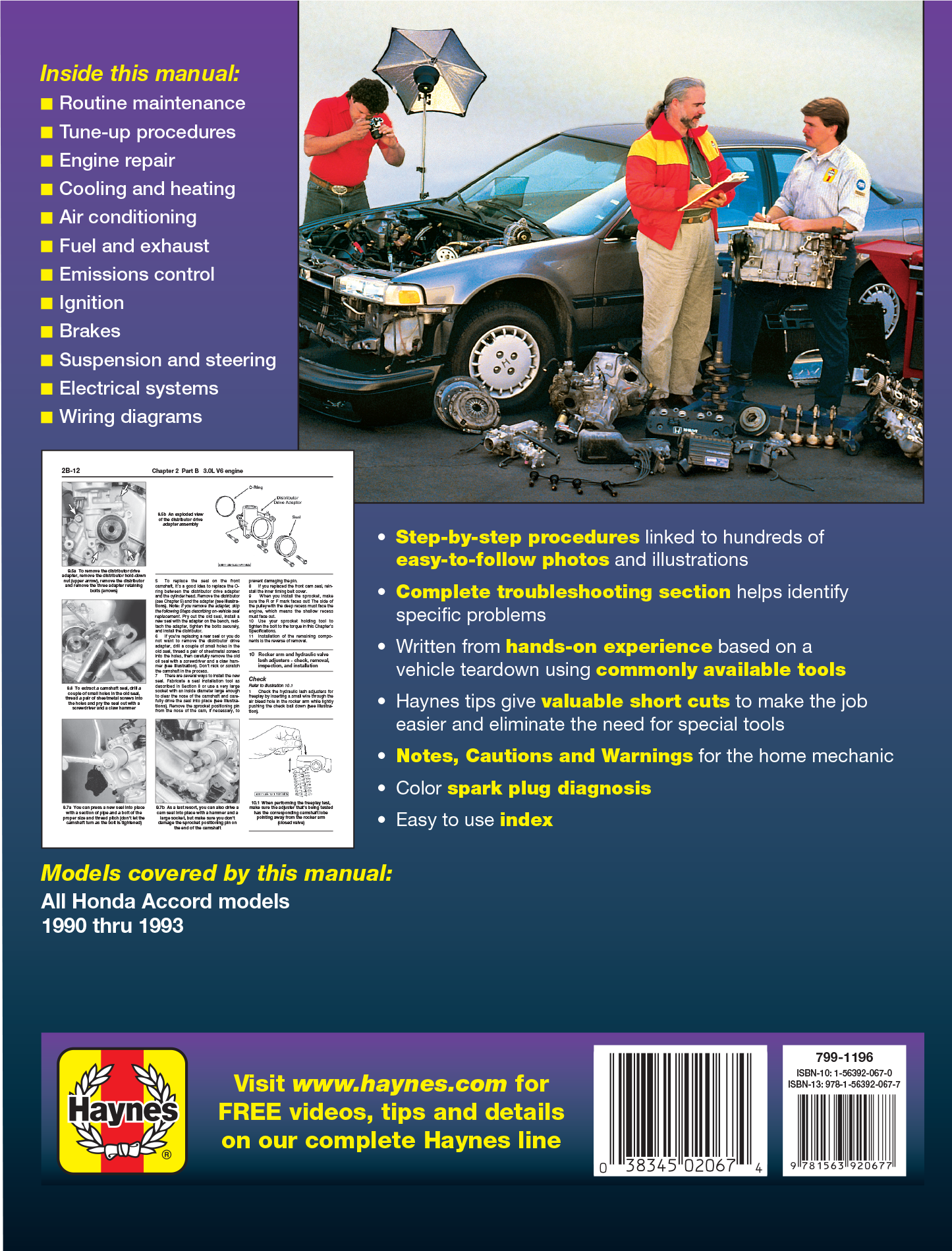 Honda Accord (90-93) Haynes Repair Manual