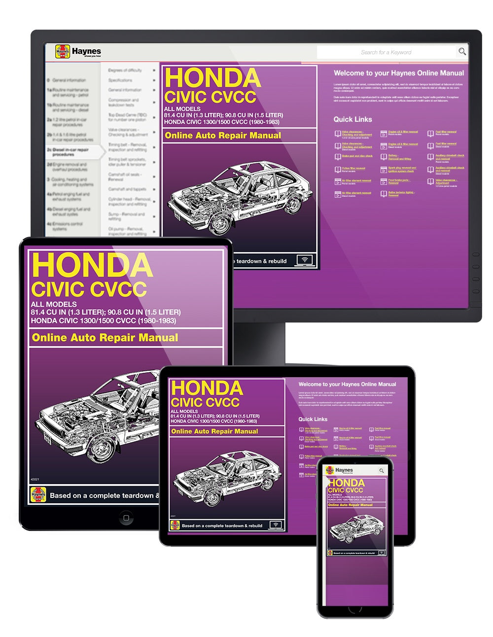 Honda Civic 1300/1500 CVCC (80-83) Haynes Online Manual