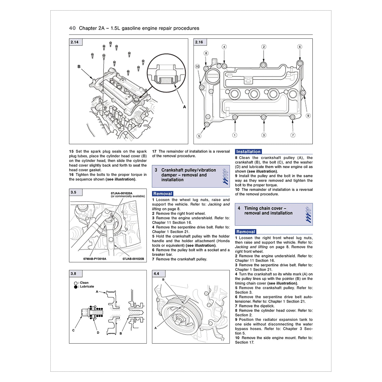 Technical diagram of a gasoline engine repair procedure on a white background