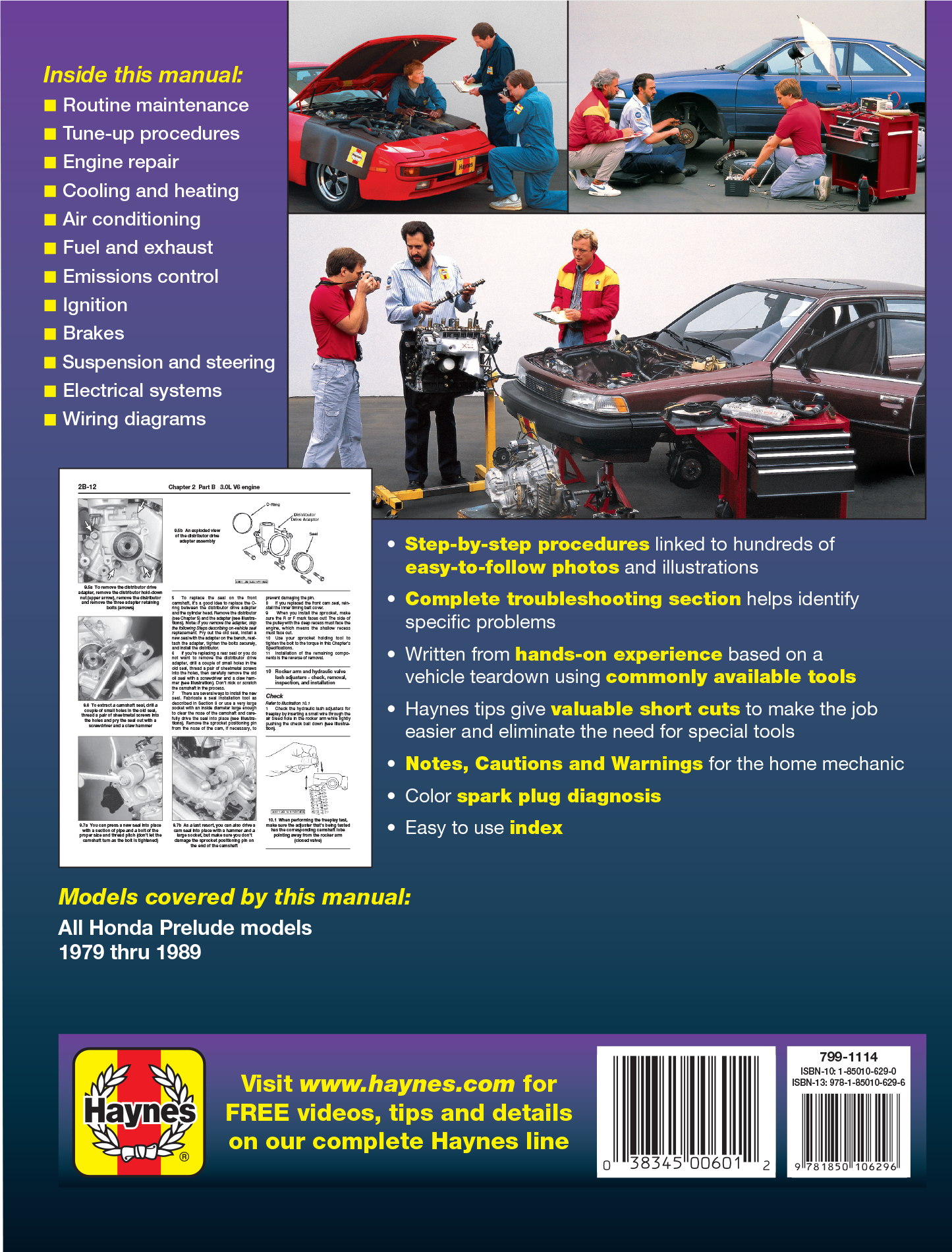 Honda Prelude CVCC (1979-1989) Haynes Repair Manual