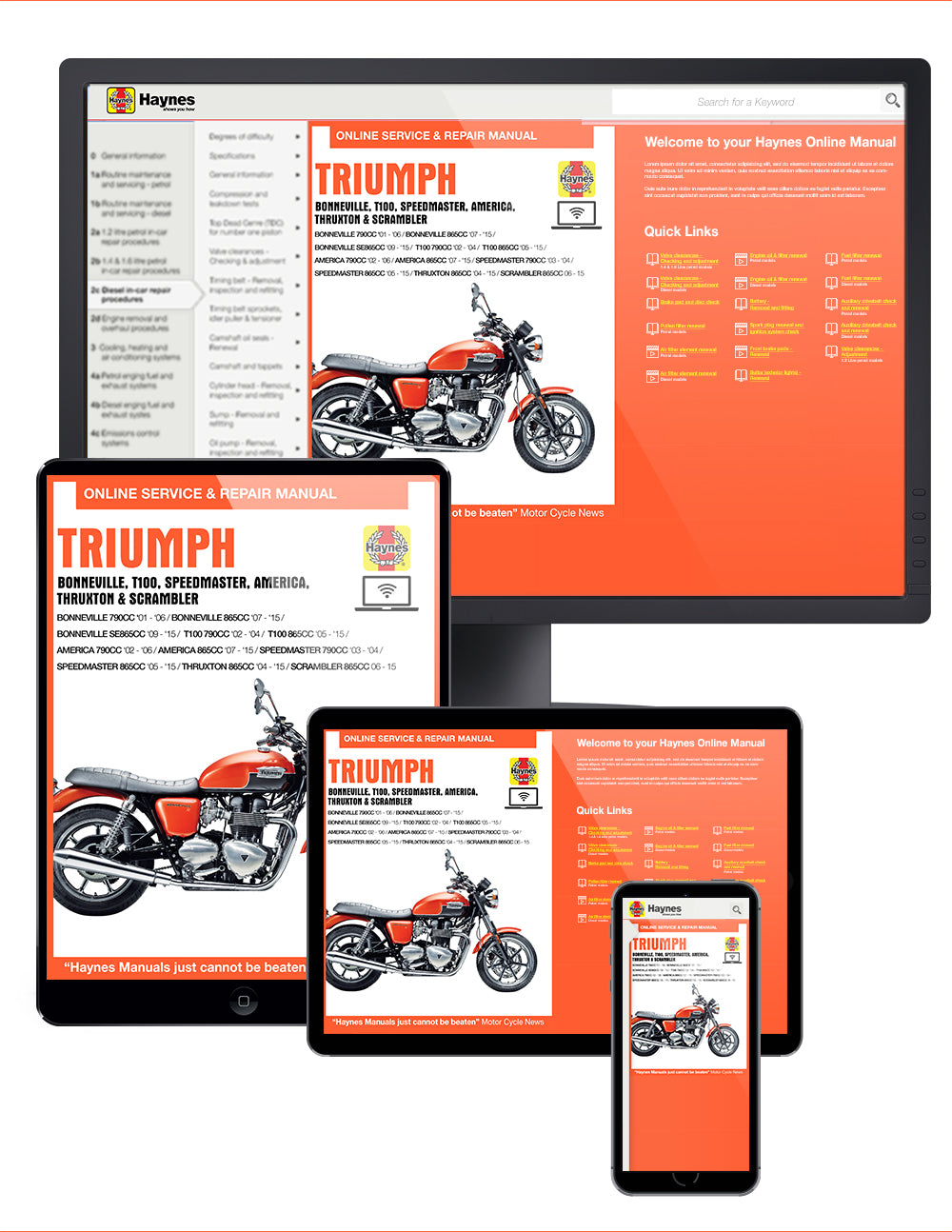 BONNEVILLE THRUXTON SCRAMBLER サービスマニュアル Triumph Bonneville, T100, Speedmaster, America, Thruxton