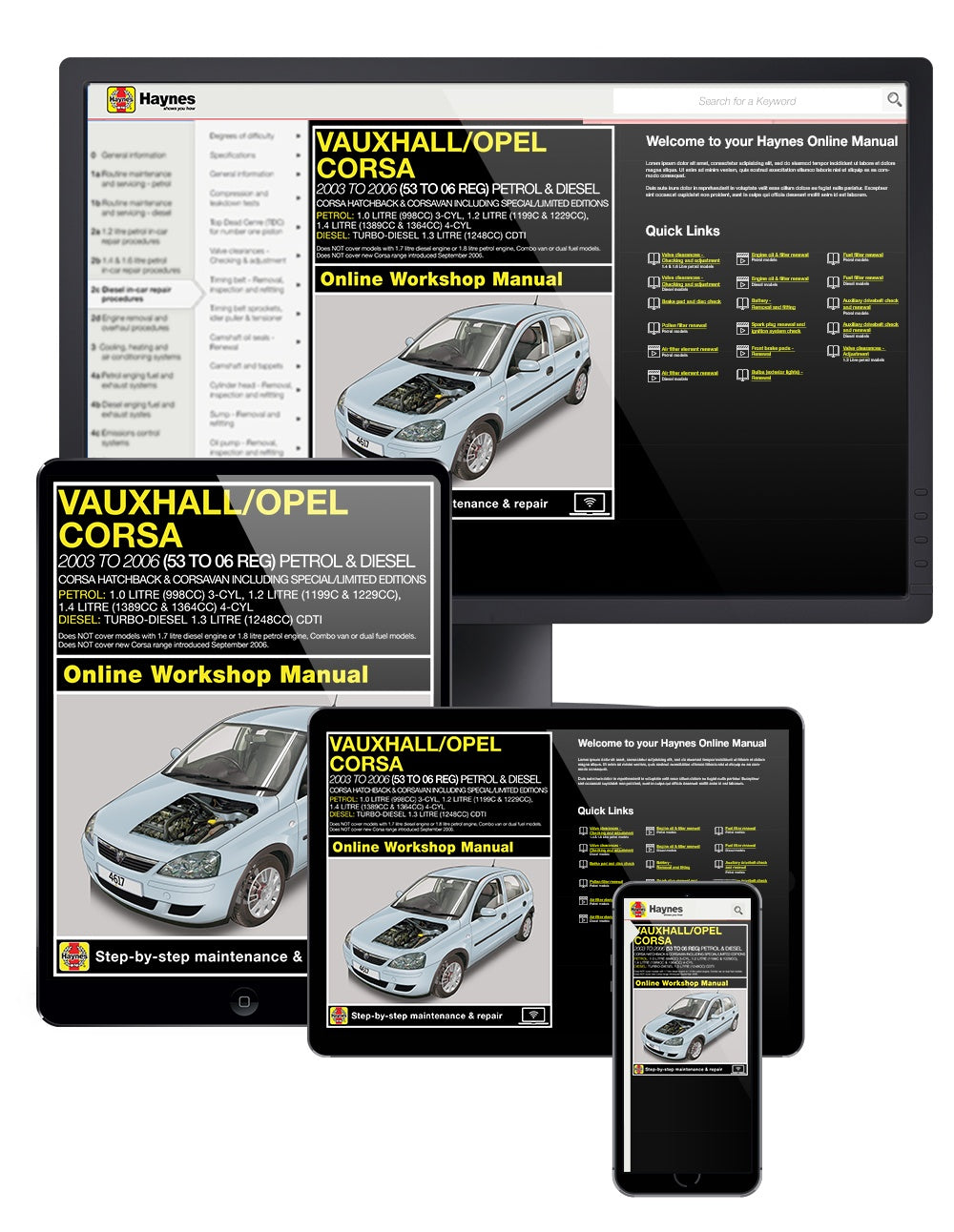 Vauxhall/Opel Corsa Petrol & Diesel (2003-2006) Haynes Online Manual