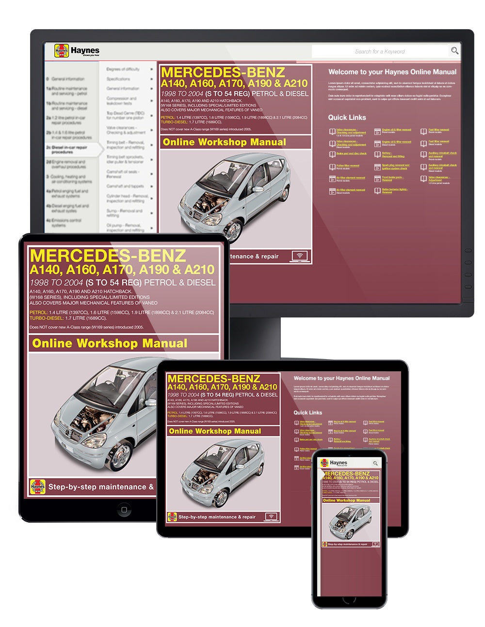 Mercedes-Benz A-Class Petrol & Diesel (98 - 04) Haynes