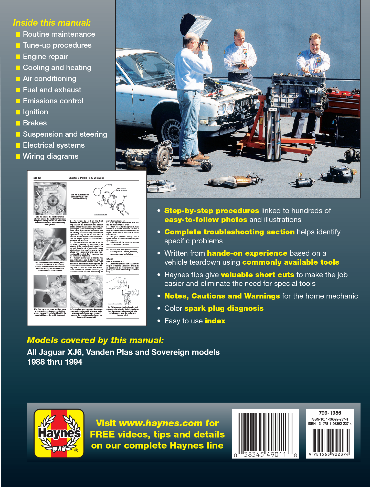 Jaguar XJ6, Vanden Plas & Sovereign (88-94) Haynes Repair Manual