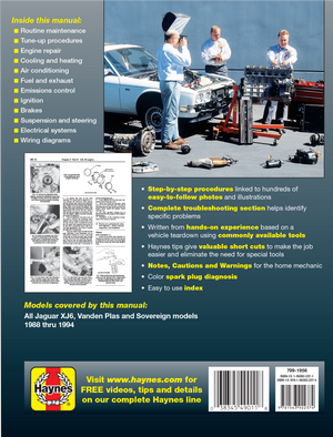 Jaguar XJ6, Vanden Plas & Sovereign (88-94) Haynes Repair