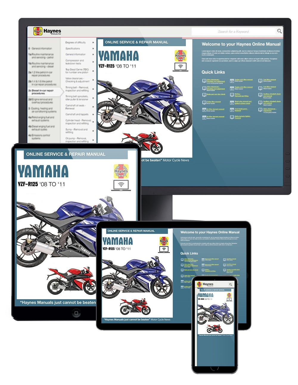 Yamaha YZF-R125 (08 - 11) Haynes Repair Manual