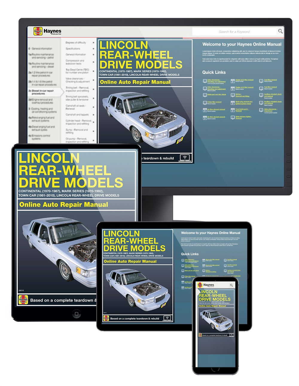 Lincoln RWD covering Continental (70-87) Mark Series (70-92) Town Car (81-10) Haynes Repair Manual