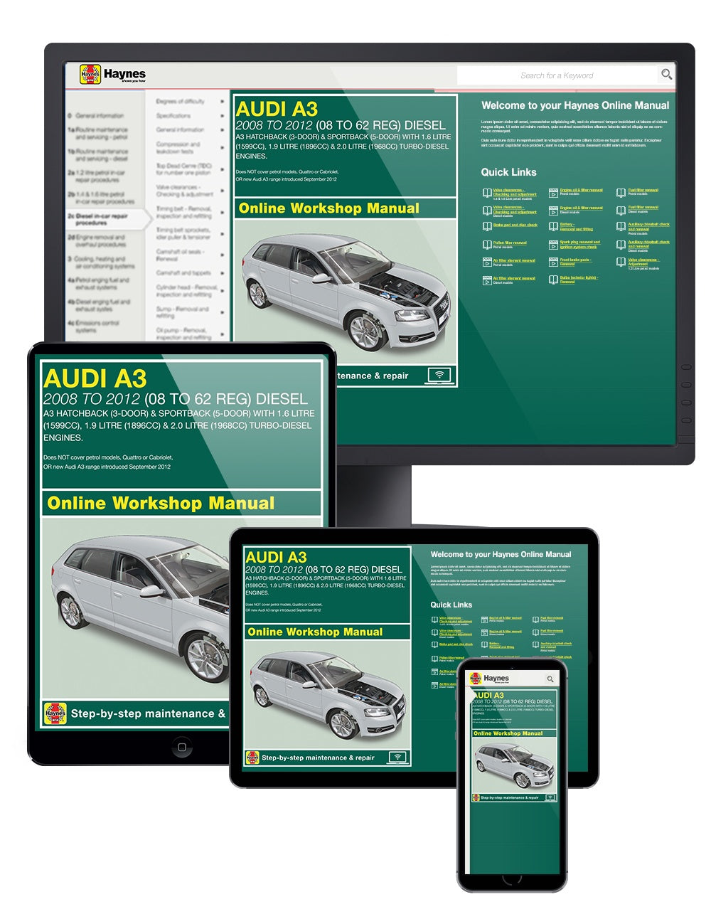 Audi A3 Diesel (Apr 08 - Sept 12) Haynes Repair Manual
