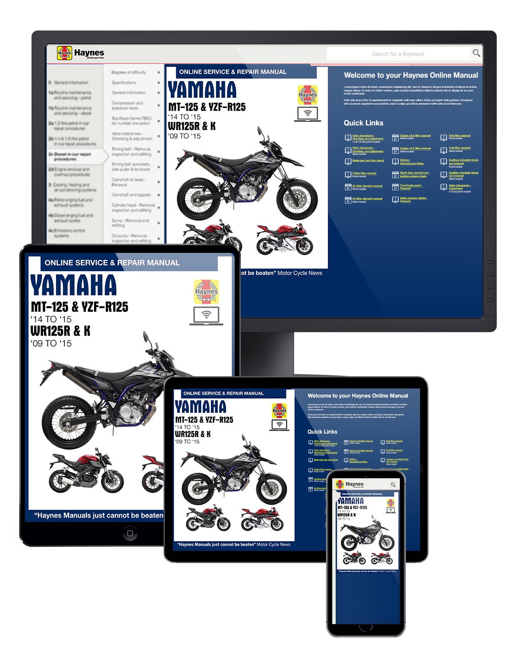 Yamaha MT-125, YZF-R125 (14 - 15) & WR125R/X (09 - 15) Haynes Repair Manual