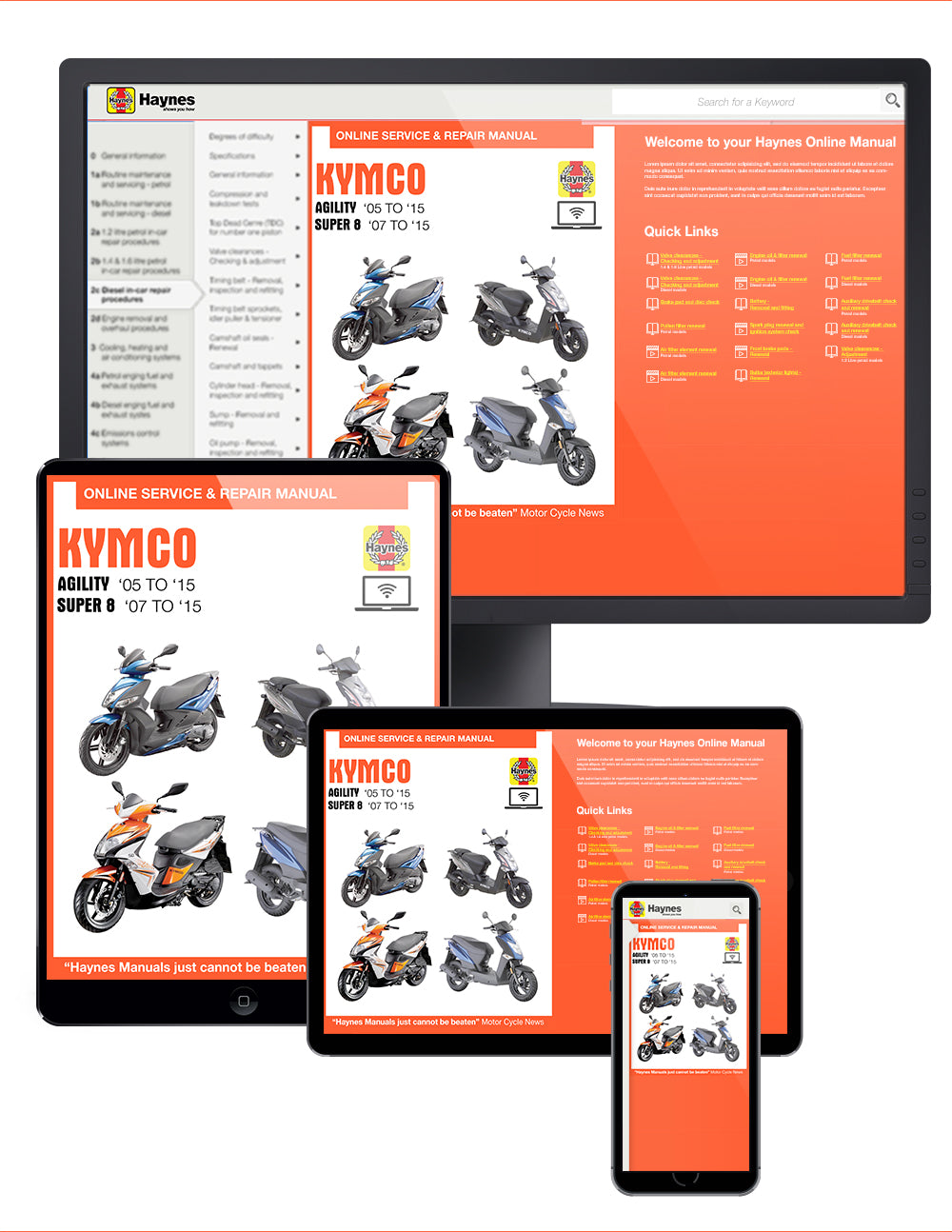 Kymco Agility & Super 8 Scooters (05-15) Haynes Repair Manual