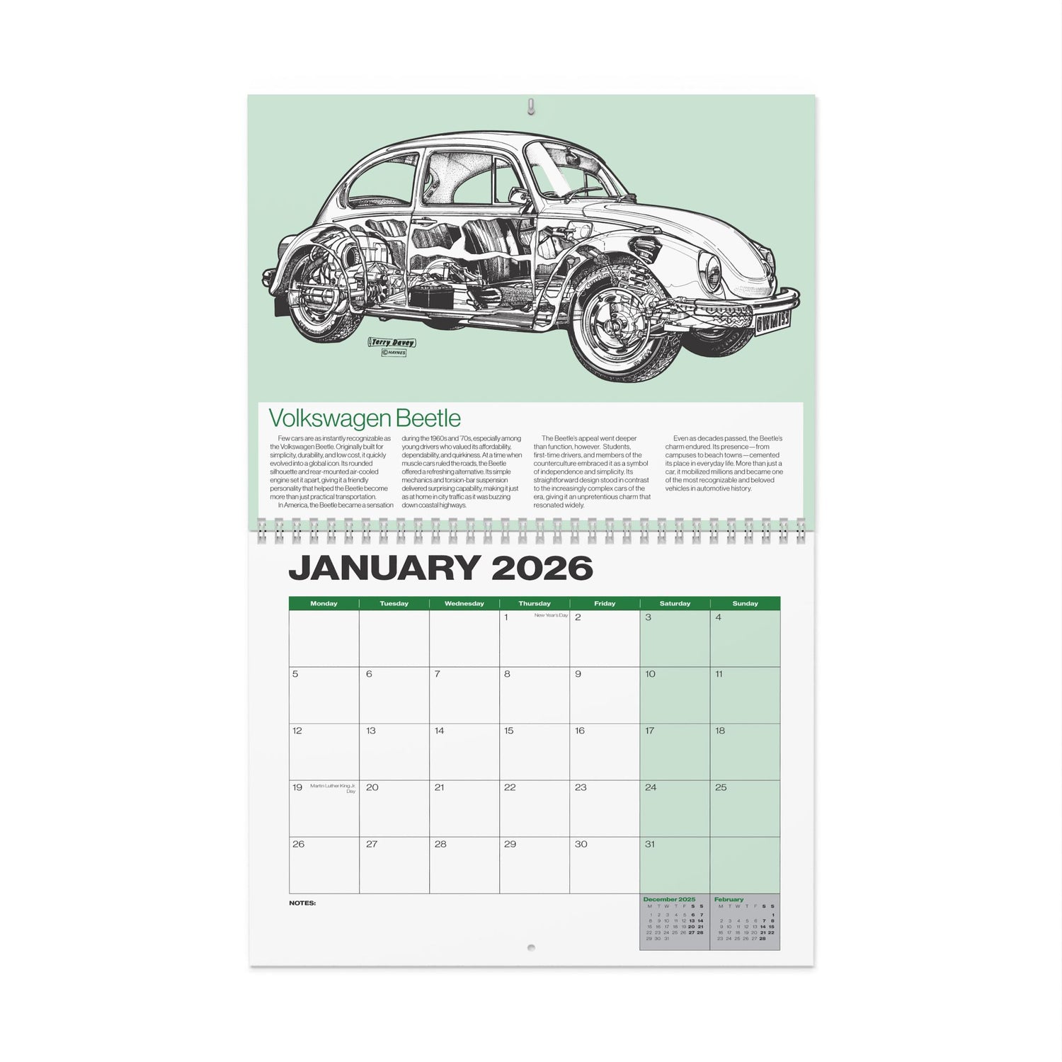 Haynes Classic Car Wall Calendar 2026