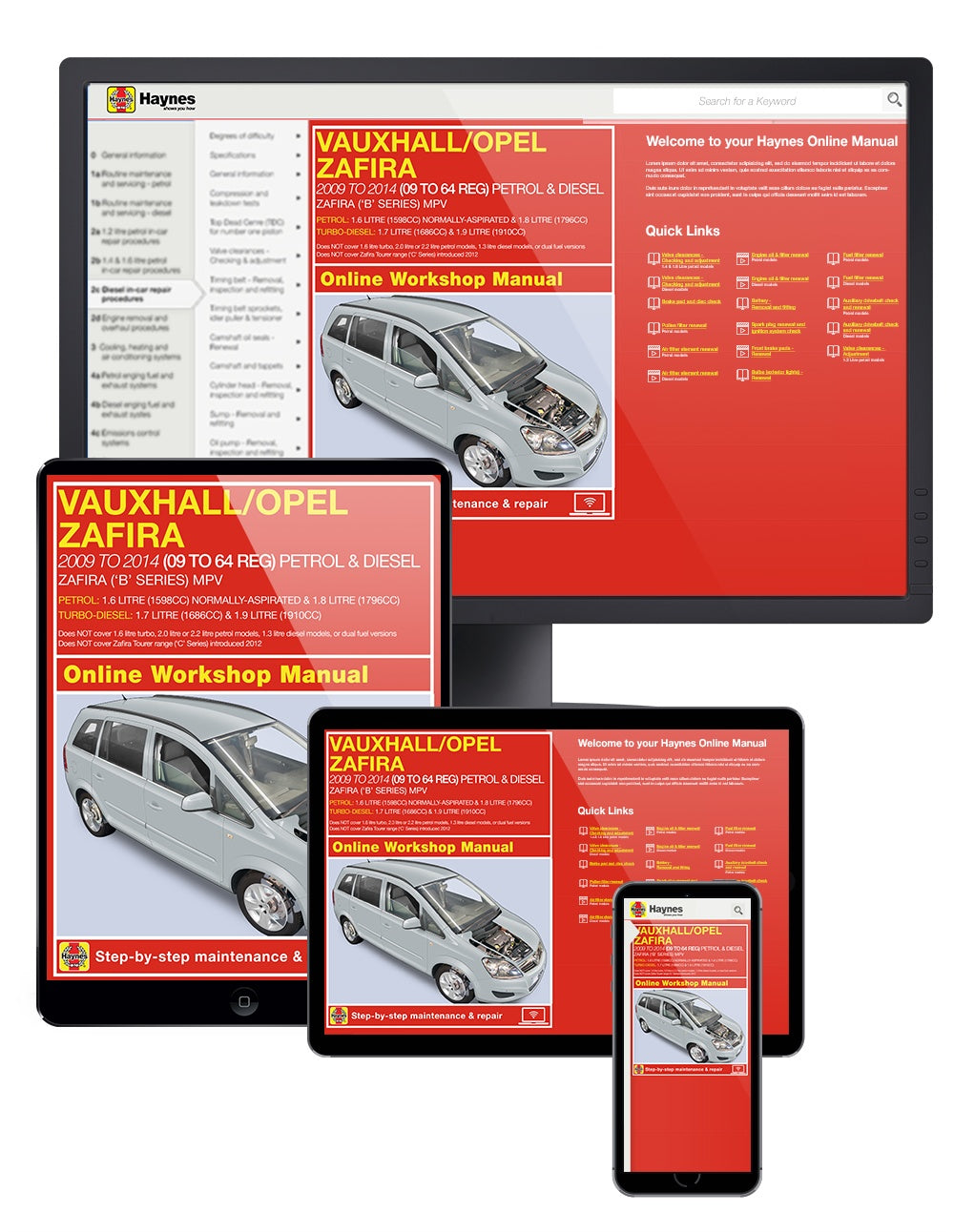 Vauxhall/Opel Zafira (Mar 09-14) 09 to 64 Haynes Repair Manual