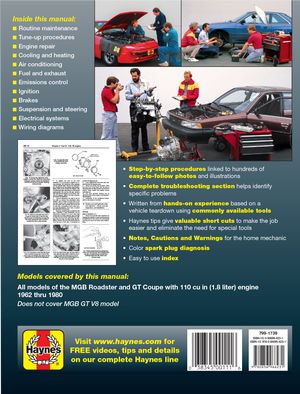 MGB (62-80) Roadster & GT Coupe Haynes Repair Manual