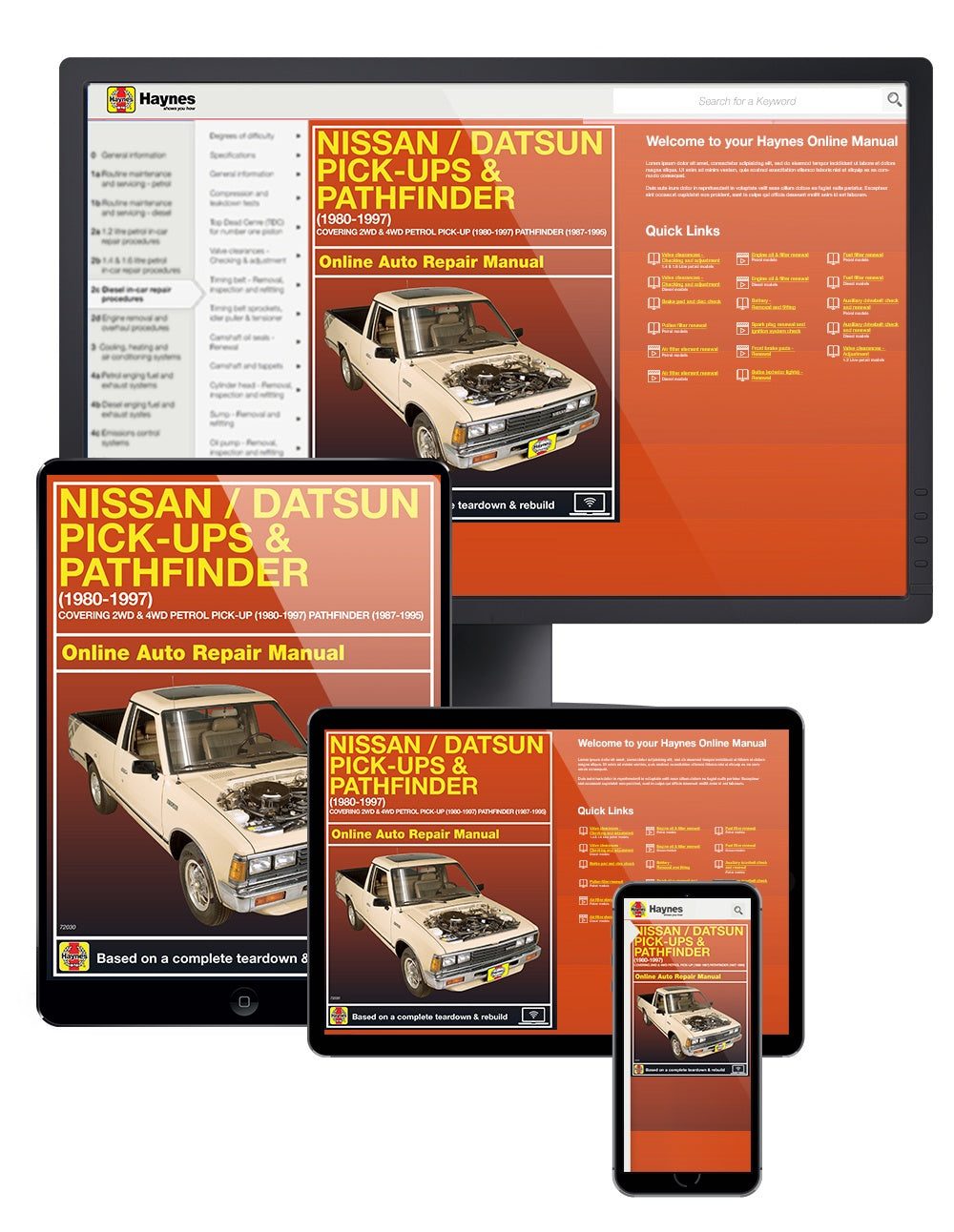 Nissan/Datsun Pick-up & Pathfinder (80-97) covering 2WD & 4WD Gas