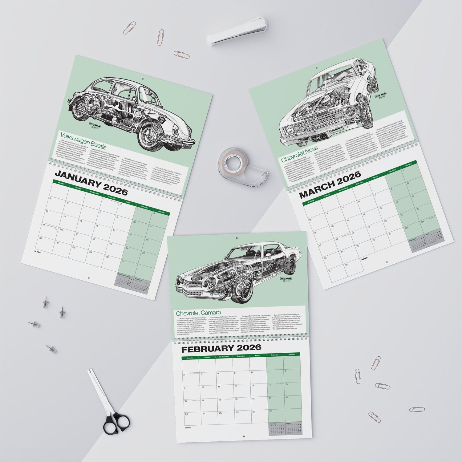 Haynes Classic Car Wall Calendar 2026