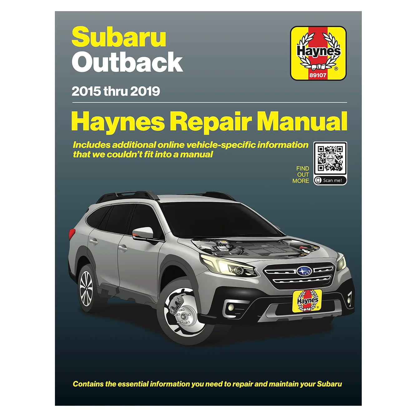 Haynes Repair Manual for Subaru Outback 2015-2019 with car image on cover