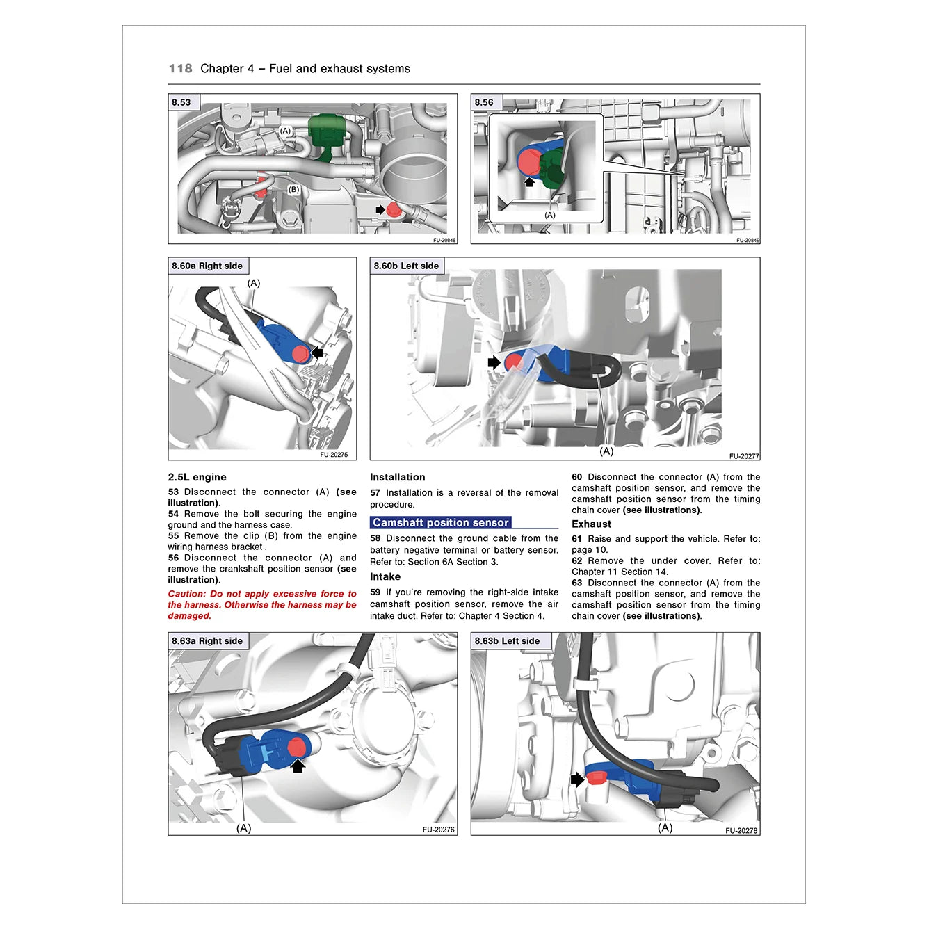 Technical diagram of a vehicle's fuel and exhaust systems on a white background