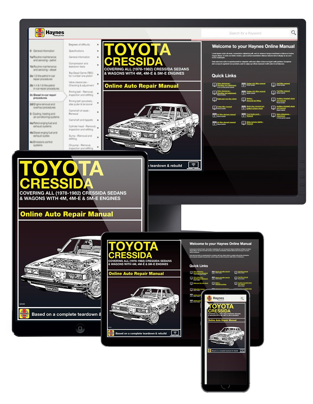 Toyota Cressida Sedans & Wagons with 4M, 4M-E & 5M-E Engines (78-82) Haynes Online Manual