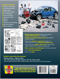 Volkswagen VW New Beetle 1.8 & 2.0L Gas (1998-2010) & 1.9L TDI Diesel (1998-2004) Haynes Repair Manual
