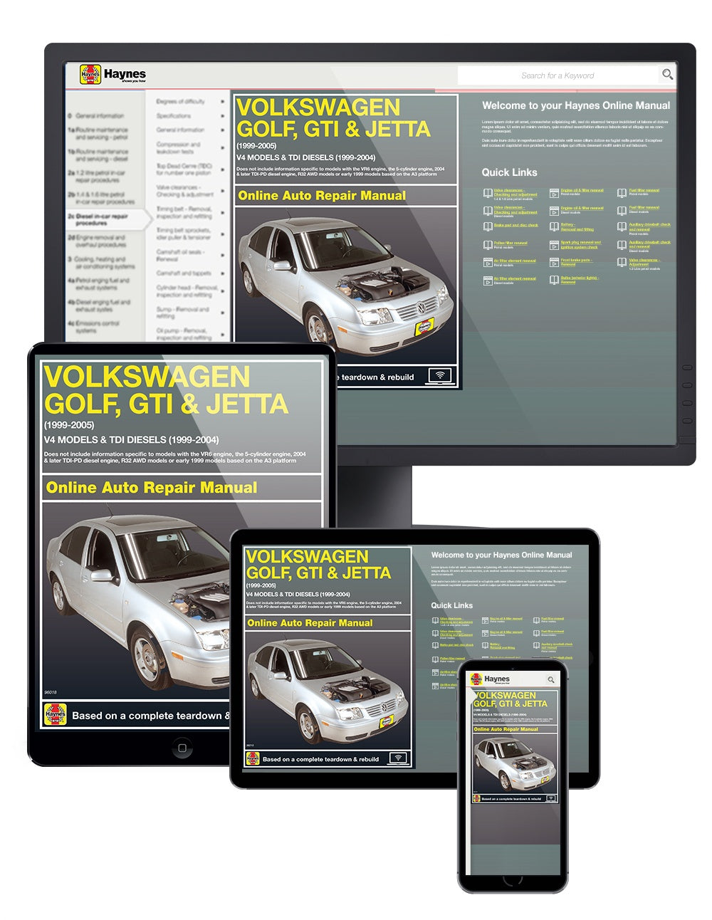 Volkswagen VW Golf, GTI, & Jetta (99-05) & TDI diesel (99-04) Haynes Repair Manual