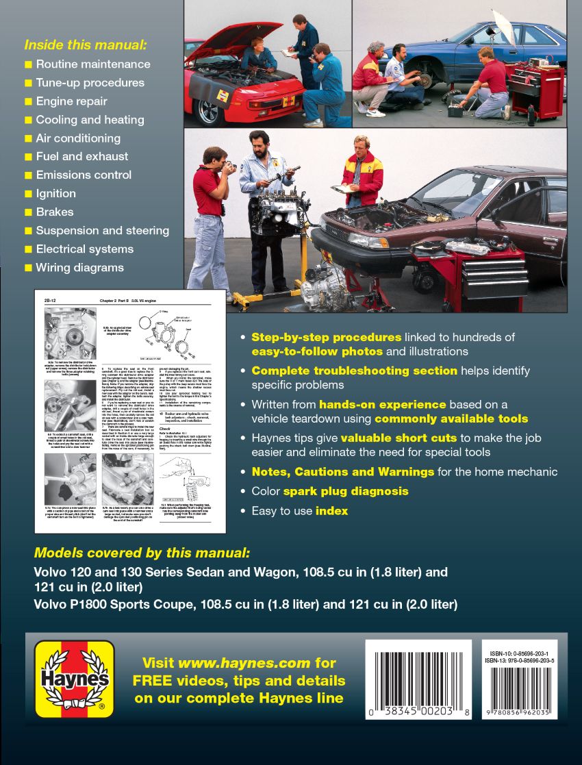 VOLVO 120 & 130　修理マニュアル　ボルボ　1961〜1973 Volvo 120 & 130 Series, and P1800 Sports (1961-1973) Haynes Repair