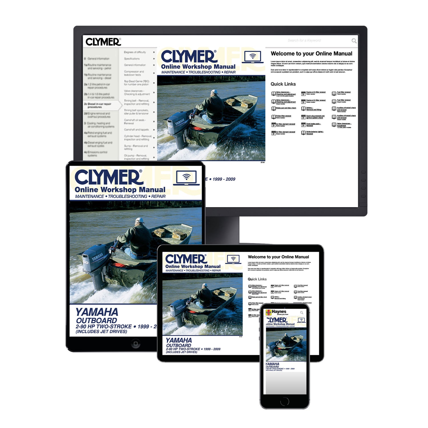 Yamaha 2-90 HP 2-Stroke Outboard & Jet Drives (1999-2009) Service & Repair Manual