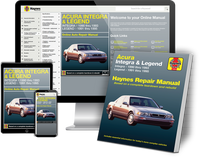 Acura Integra and Legend Haynes Repair Manual Book and Online Bundle