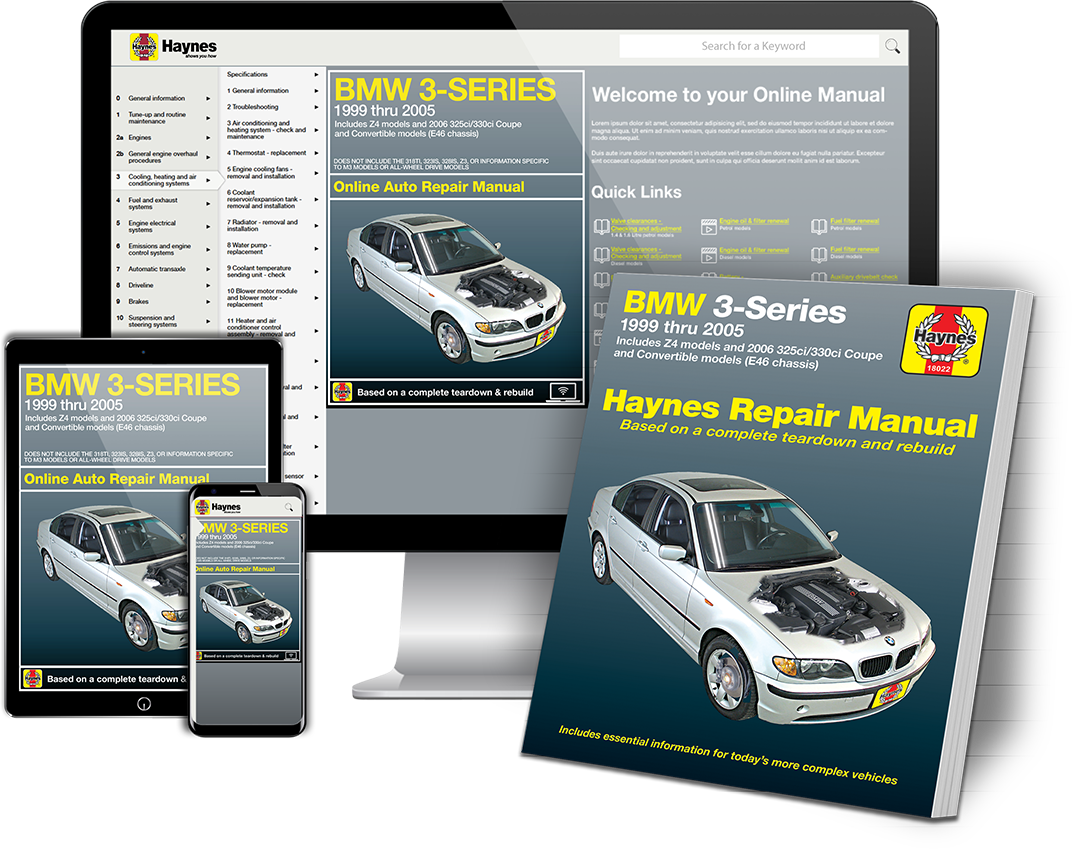 BMW 3-Series Haynes Repair Manual Book and Online Bundle
