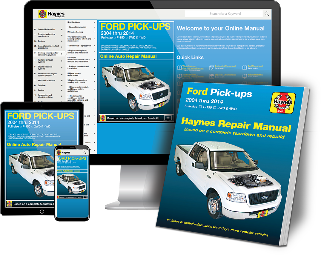 Ford Pick Ups 2004 thru 2014 Haynes Manual and Online Manual Bundle