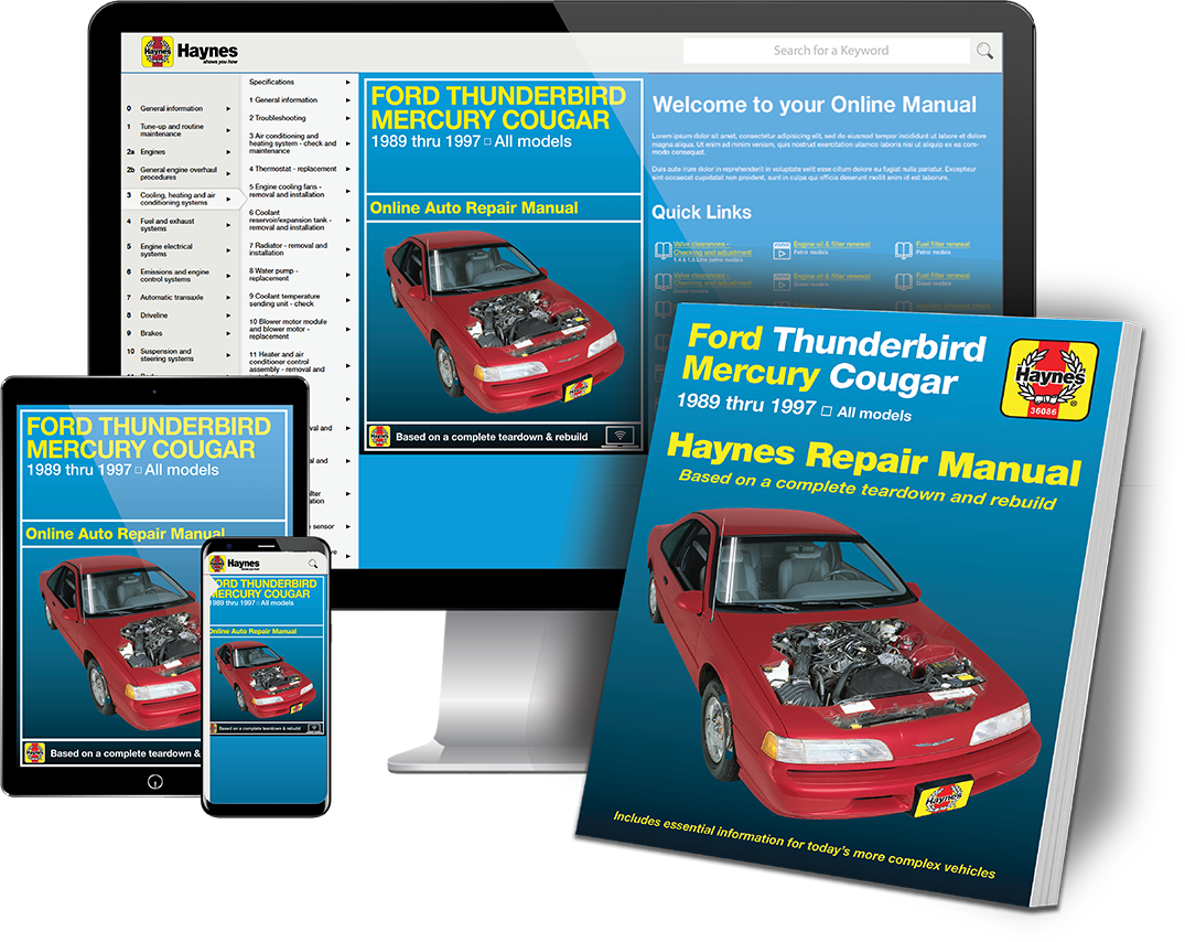Ford Thunderbird & Mercury Cougar (1989-1997) Haynes Repair Manual Ford Thunderbird & Mercury Cougar (1989-1997) Haynes Repair Manual