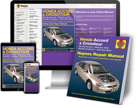 Honda Accord and Crosstour Haynes Repair Manual Book and Online Bundle