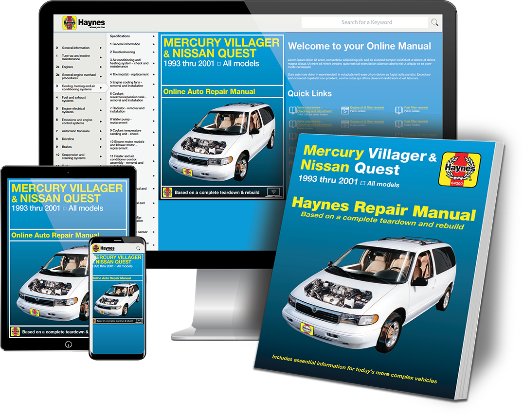 Mercury Villager & Nissan Quest (93-01) Haynes Repair Manual