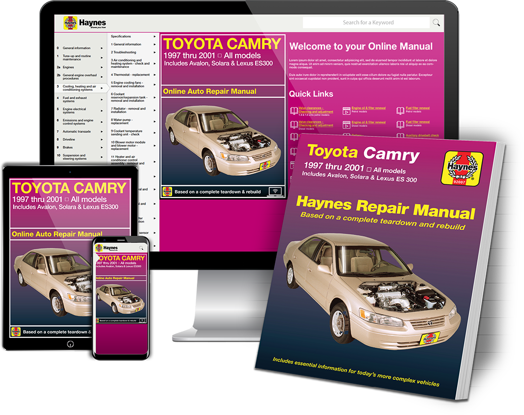 Toyota Camry (97-01) covering Solara (99-01), Avalon (97-01