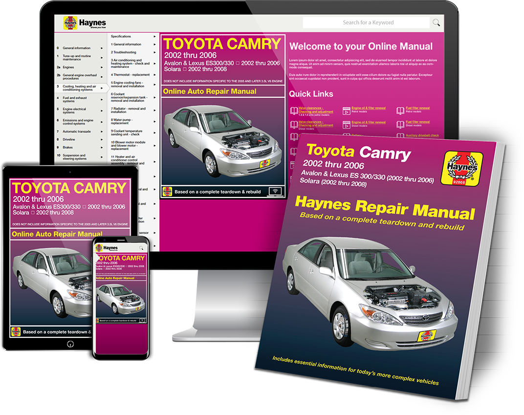 Toyota Camry, Avalon, Lexus ES 300/330 (02-06) & Toyota Solara (02