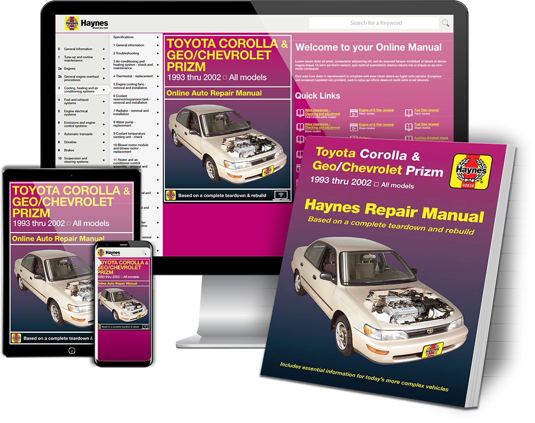 Toyota Corolla & Geo/Chevrolet Prizm (93-02) Haynes Repair Manual