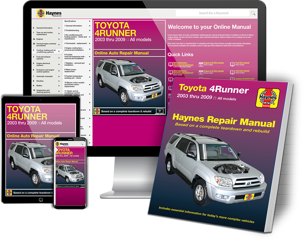 Toyota 4Runner (03-09) Haynes Repair Manual – Haynes Manuals North America