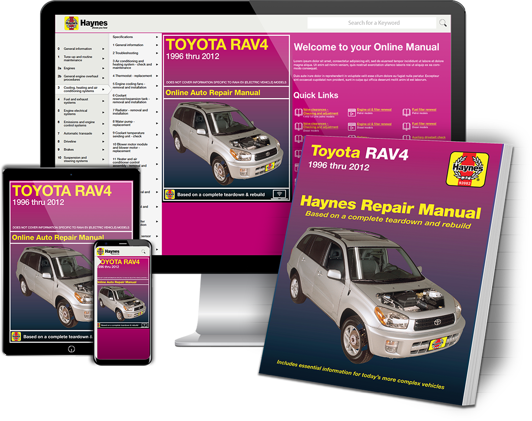 Toyota RAV4 (96-12) Haynes Repair Manual – Haynes Manuals North