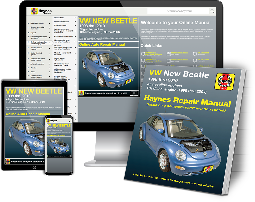 Volkswagen VW New Beetle 1.8 & 2.0L Gas (1998-2010) & 1.9L TDI